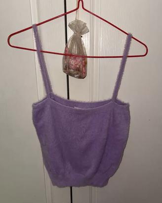 Top da donna viola con spalline