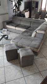 Divano angolare con penisola + pouf