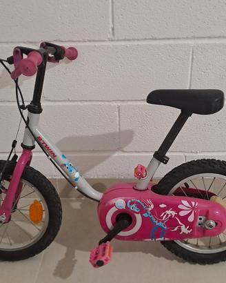 Bici bimba 14 Btwin con rotelle