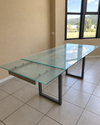 scrivania in vetro 240x90cm