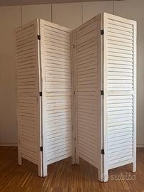 Paravento Separet parete divisoria vintage bianca