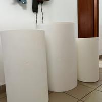 5 Cilindri in polistirolo e piatti in plexiglas