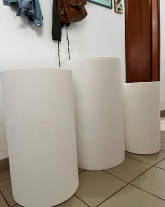 5 Cilindri in polistirolo e piatti in plexiglas