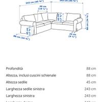 Divano angolare 4 posti Ikea mod. Ektorp