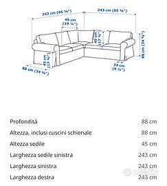 Divano angolare 4 posti Ikea mod. Ektorp