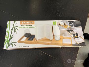 Vassoio da bagno bambu' estensibile 50-92cm - NUOV