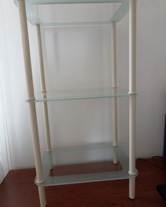 Elegante etagere, 3 ripiani vetro satinato shabby