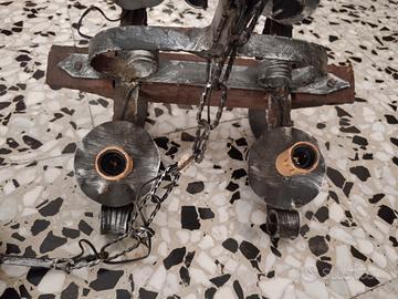 Lampadario Rustico Vintage in Ferro Battuto e Legn