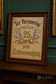 Antico raro ex voto laico 25 anni matrimonio 1928