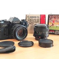 Canon AE1 NUOVA con obb. FD 50mm f1.8 e 28mm f2.8