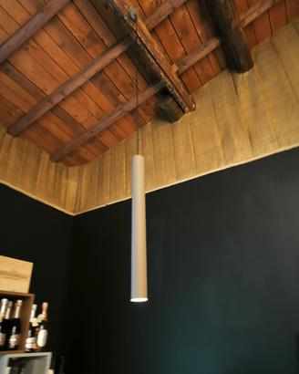 lampadario punto luce cilindrico tortora