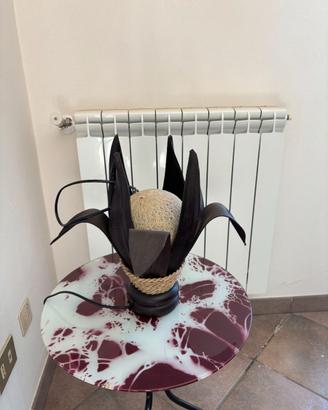 Lampada da tavolo artistica in foglia di cocco