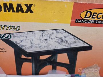 Tavolo Quadrato Scab 80x80 cm Effetto Marmo
