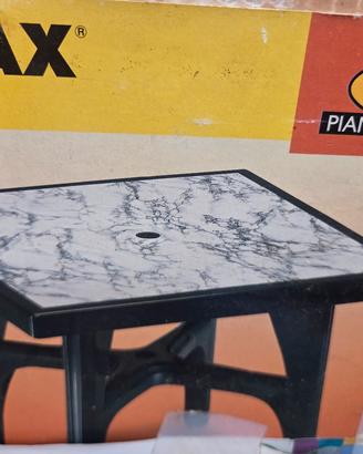Tavolo Quadrato Scab 80x80 cm Effetto Marmo