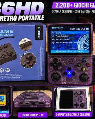 Console Retro R36HD – Viola Trasparente