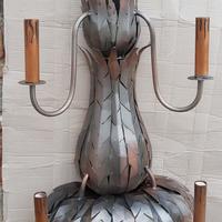 Lampadario artigianale in ferro e rame