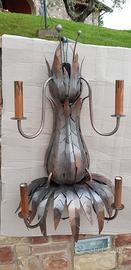 Lampadario artigianale in ferro e rame