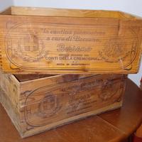 2 CASSETTE CASSE LEGNO VINI ANTICHI PODERI BERSANO