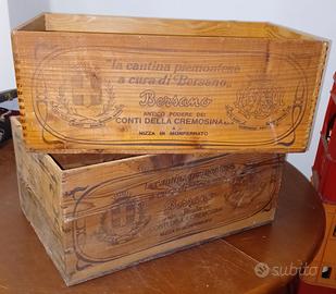 2 CASSETTE CASSE LEGNO VINI ANTICHI PODERI BERSANO
