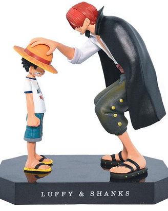 Action Figure Anime One Piece Shanks Touching Rufy