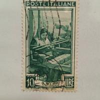 Francobollo 10 Lire Il Telaio (Calabria) 