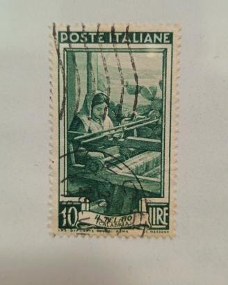 Francobollo 10 Lire Il Telaio (Calabria) 