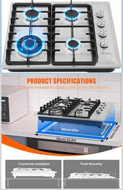 Piano cottura 4 fuochi nuovo