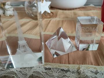 Souvenir vetro cristallo incisi a laser con difett