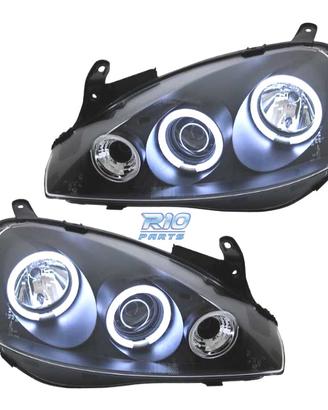 FARI OPEL CORSA C 00-06 ANGEL EYES CCFL FONDO NERO
