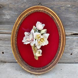 Quadro Vintage fiori bouquet porcellana