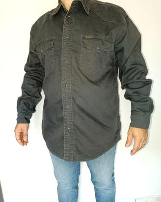 Camicia Western Wrangler in Denim Nero - Taglia L