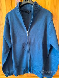 Cardigan uomo blu con zip GreenLand Taglia M
