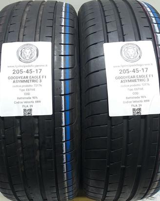 2 GOMME 205 45 17 GOODYEAR A72176
