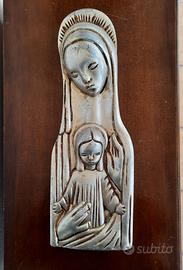 Scultura lignea Madonna con Bambino