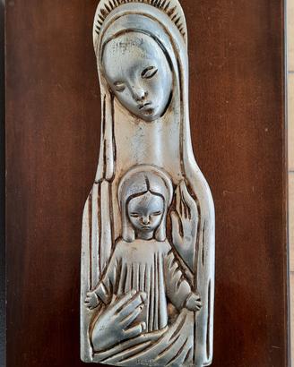 Scultura lignea Madonna con Bambino