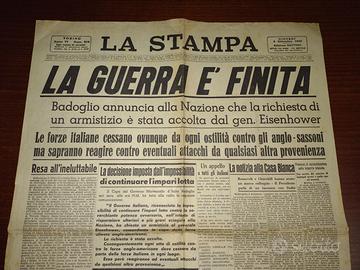 GIORNALE ORIGINALE: ARMISTIZIO 8 SETTEMBRE 1943