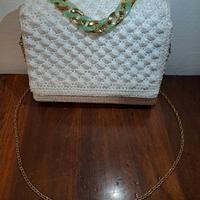 Borsa brillante ad uncinetto tracolla + 2 manici