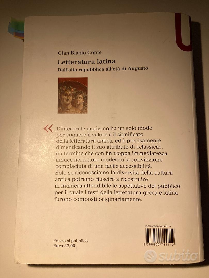 Letteratura latina. Dall'alta repubblica all'età di Augusto by Gian Biagio  Conte