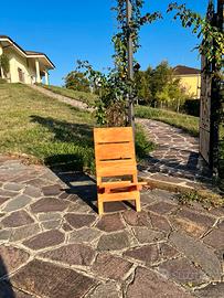 sedia pieghevole in legno di abete