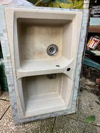 Lavello fragranite doppia vasca  85x50