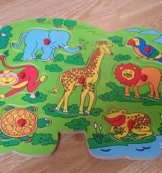 Puzzle bambino in legno zoo e cubotti Disney