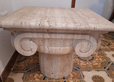 tavolino da salotto in marmo (2 pezzi, capitello e