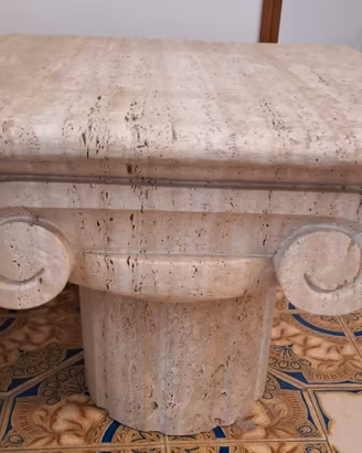tavolino da salotto in marmo (2 pezzi, capitello e