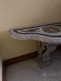 Due consolle gemelle marmo intarsiato largh 100