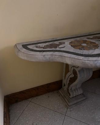 Due consolle gemelle marmo intarsiato largh 100