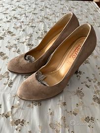 Decolletè beige con plateau mis 39