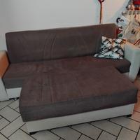 divano letto contenitore piu'pouf abbinato