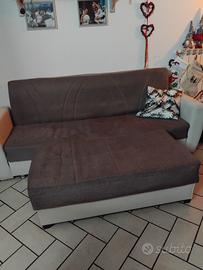 divano letto contenitore piu'pouf abbinato
