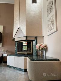 Camino Palazzetti (Termocamino) in marmo verde