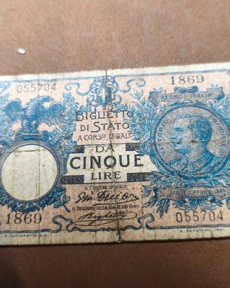 5 lire matrice 1914